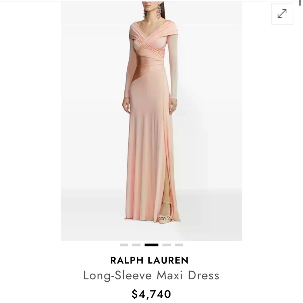 Ralph Lauren Blush Long-Sleeve Gown